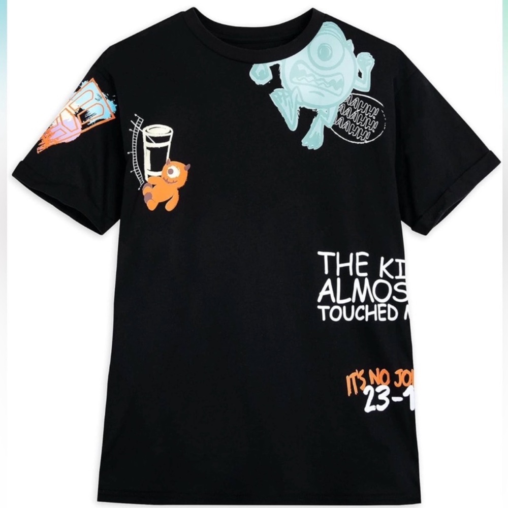 Disney Parks Pixar Monsters INC. Black T-Shirt Mike Wazowski Medium NWT